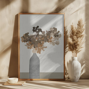 Rust Brown Dried Flowers In Vase On Table 2