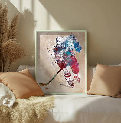 Hockey player sport art