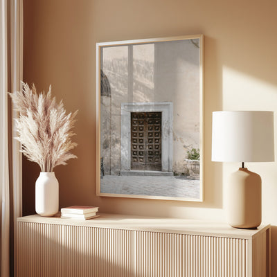 Brown door in Maratea, Italy