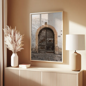 Old brown door Gallipoli, Italy