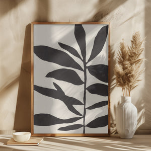 Linocut Branch #3 : Black & White