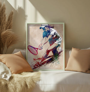 Tennis player sport art
