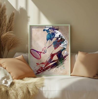 Tennis player sport art