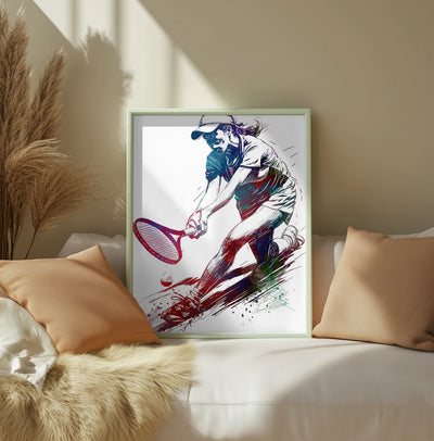 Tennis player sport art