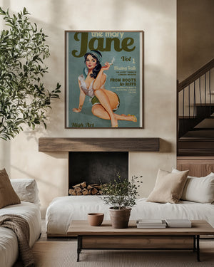 Mary Jane Retro Vintage Pinup Cannabis Art
