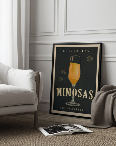 Bottomless Mimosas Art Deco Cocktail Bar Art