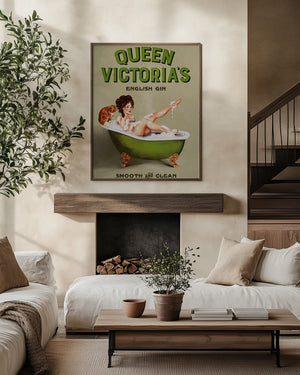 Queen Victoria English Gin Bath Pinup Girl