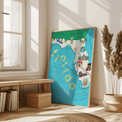 Illustrert kart over Florida