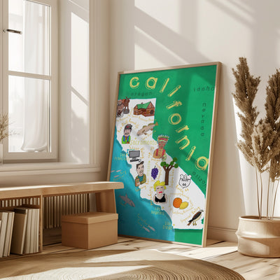 Illustrert kart over California