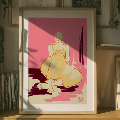 Seated Figure In A Flowing Dress