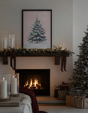 Snow-Covered Christmas Tree with Ornaments