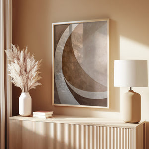 Abstract Art Beige Brown Geo Abstract