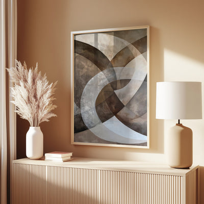 Abstract Art Beige Brown Geo Abstract