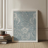Floral Heritage Morris monochrome stripes chalky blue pattern
