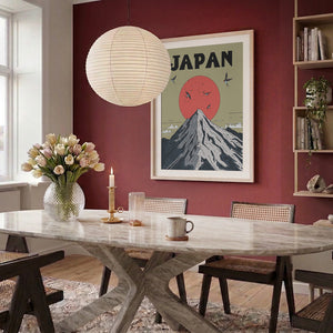 Mount Fuji Red Sun Swallows