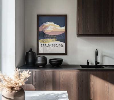 See America. Welcome To Montana (1936) Travel Poster By Richard Halls