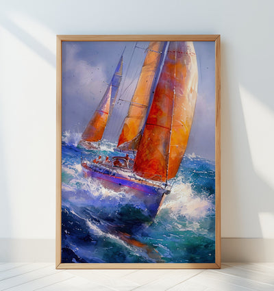 Yacht racing sport art