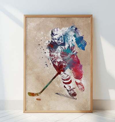 Hockey player sport art