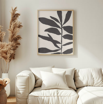 Linocut Branch #3 : Black & White