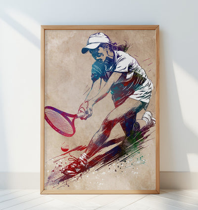 Tennis player sport art