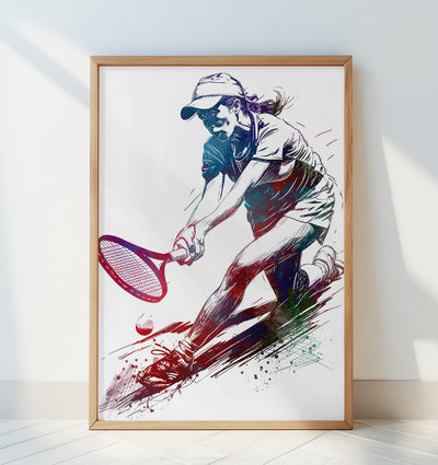 Tennis player sport art