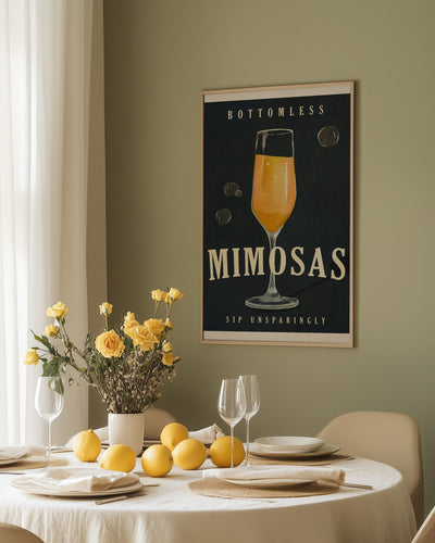 Bottomless Mimosas Art Deco Cocktail Bar Art