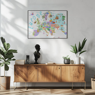 Illustrert kart over Europa for barn