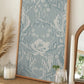 Floral Heritage Morris monochrome stripes chalky blue pattern