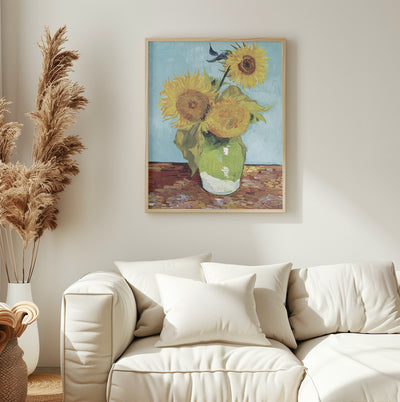 Vase With Three Sunflowers