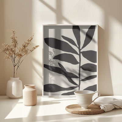 Linocut Branch #3 : Black & White