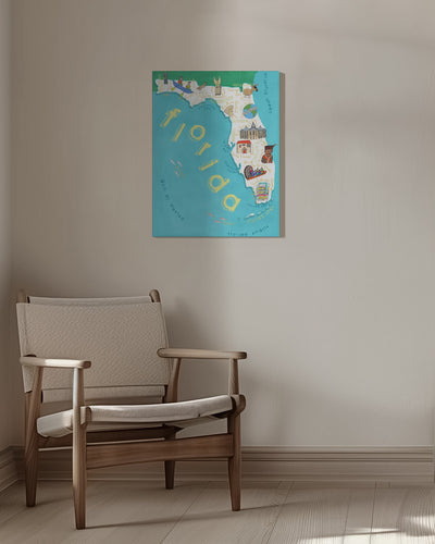Illustrert kart over Florida
