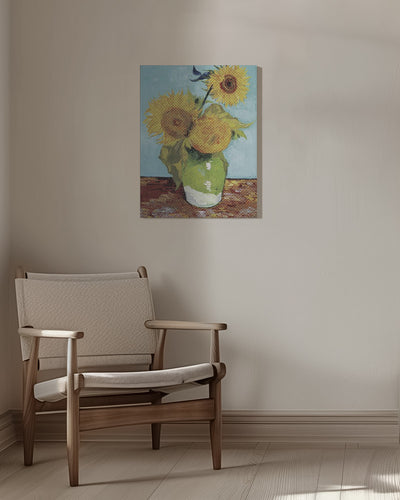 Vase With Three Sunflowers
