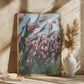 Drømmende scene med rosa blomster
