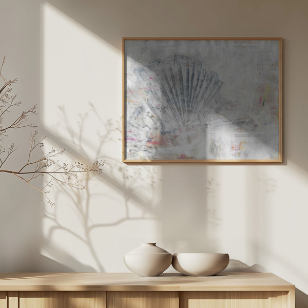 Abstract shell painting natural structure mural