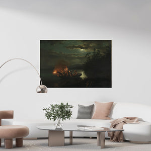 Hans Gude og Adolph Tidemand - Lystring på Krøderen