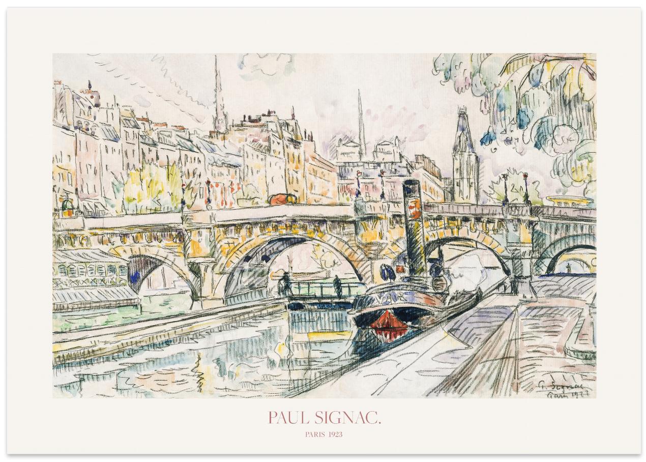 Tugboat At the Pont Neuf, Paris 1923 Poster