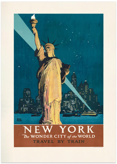 New York, the Wonder City of the World Travel By Train (1927) Poster By Adolph Treidler