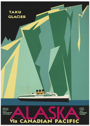 Alaska Via Canadian Pacific. Taku Glacier - No Border