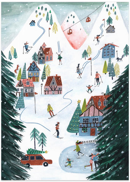Nordic Skiing in the mountains at Christmas