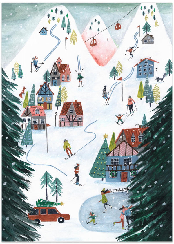 Nordic Skiing in the mountains at Christmas