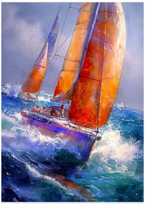Yacht racing sport art