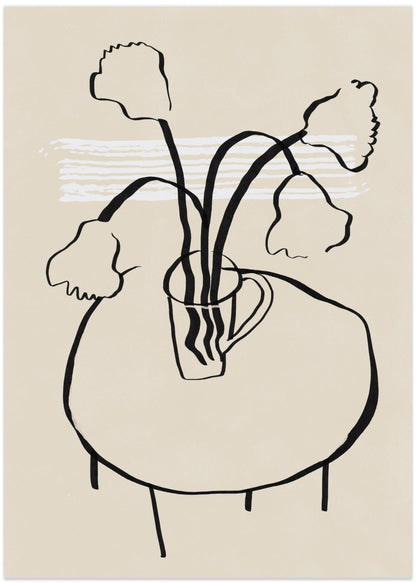 Flower decor on the hotel table