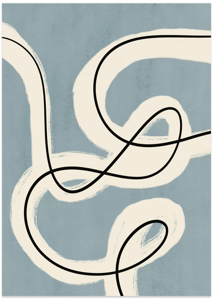 Minimalist line art in blue grey
