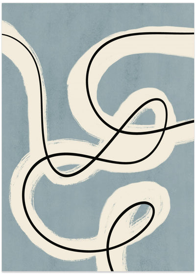 Minimalist line art in blue grey