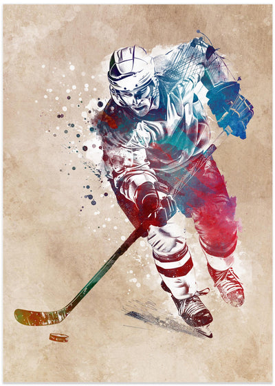 Hockey player sport art