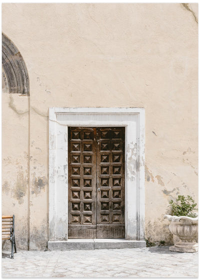Brown door in Maratea, Italy