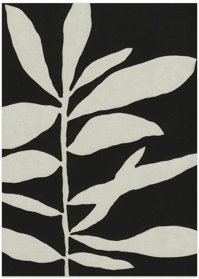 Linocut Branch #3 / White &amp; Black