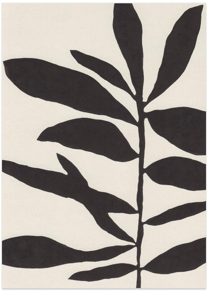 Linocut Branch #3 : Black & White