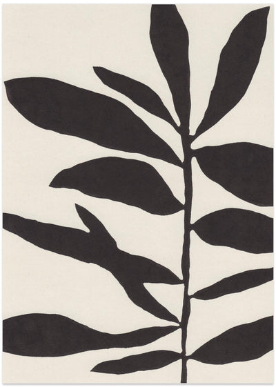 Linocut Branch #3 : Black & White