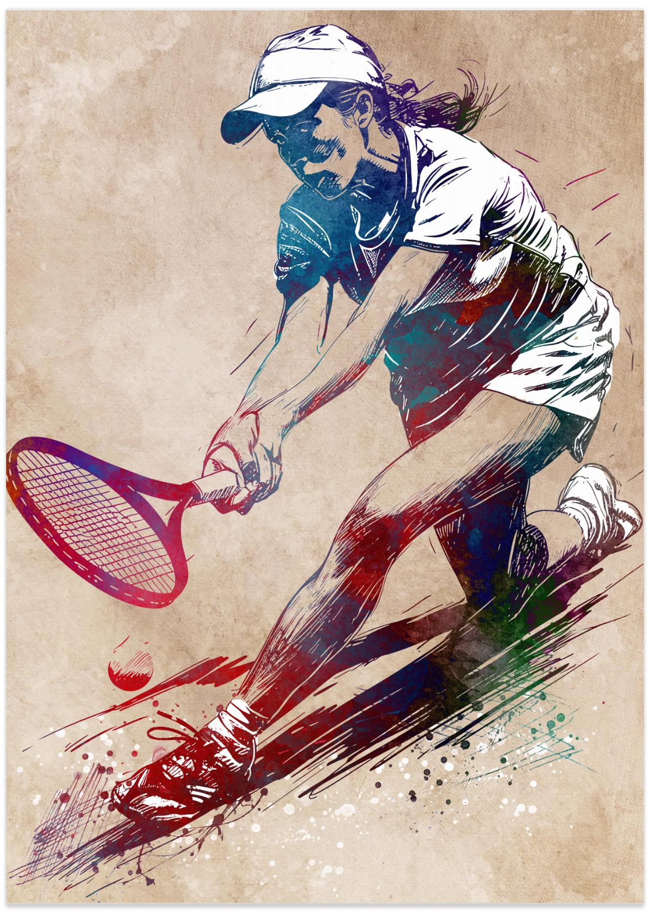 Tennis player sport art